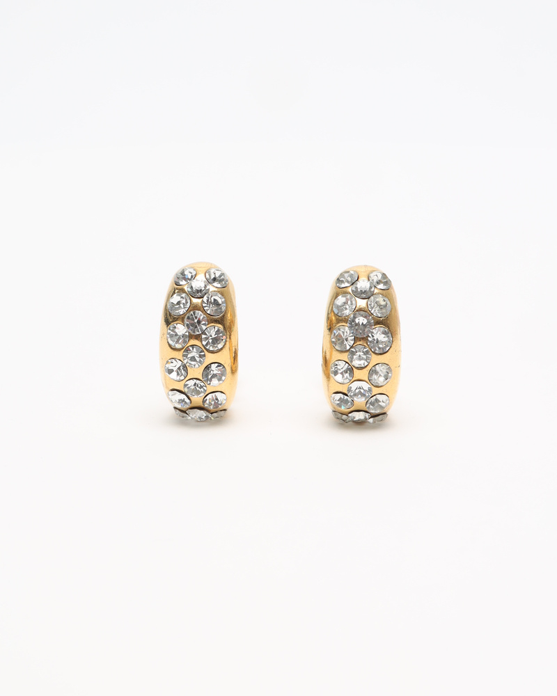 Chanel Rhinestones Clip-on Earrings