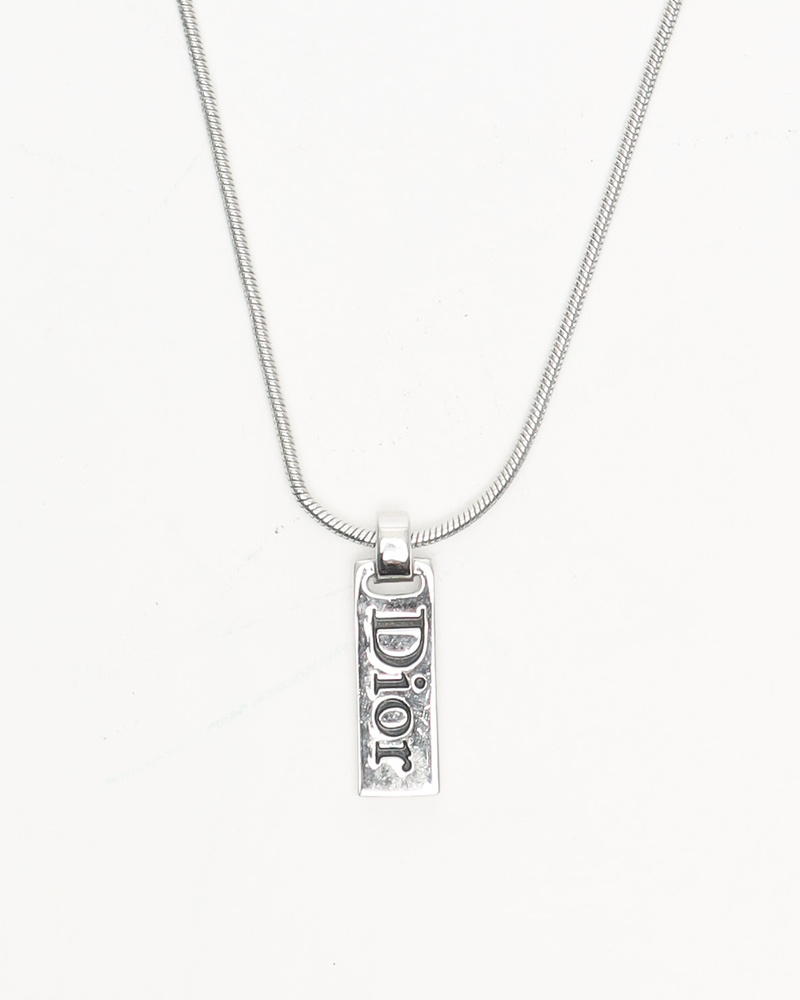 Christian Dior Logo Plate Necklace