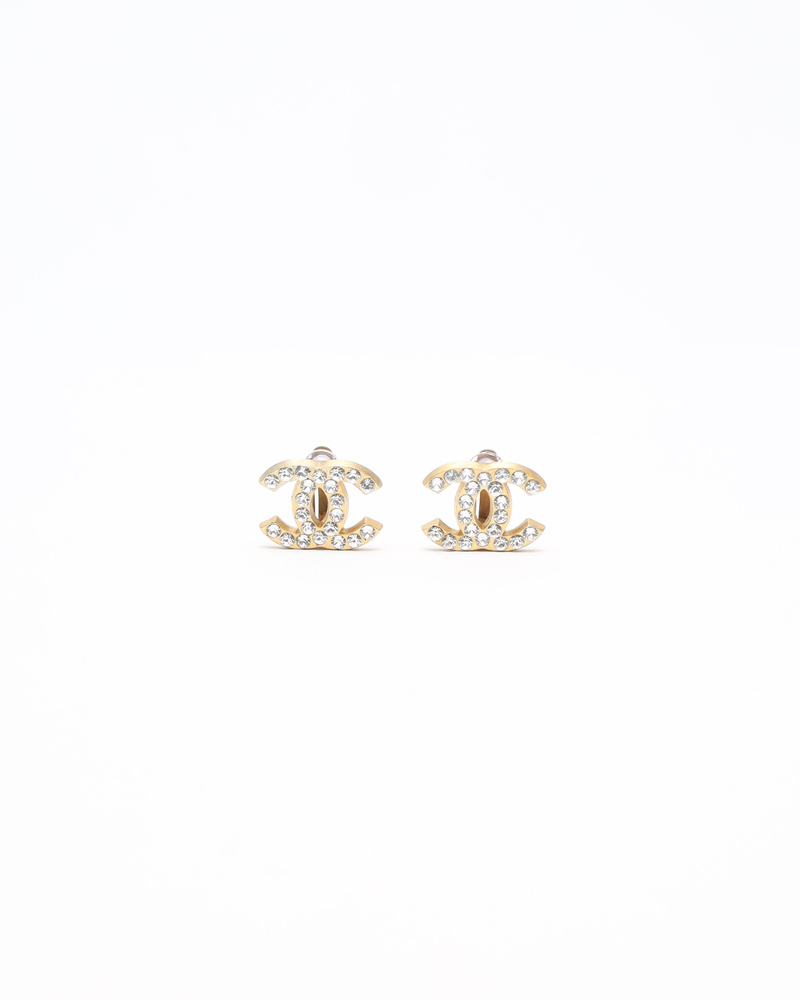 Chanel Coco Mark Rhinestone Earrings