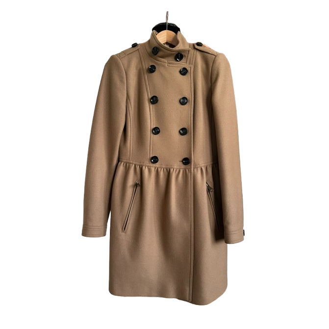 Burberry Camel Wool Twill Evesham Coat