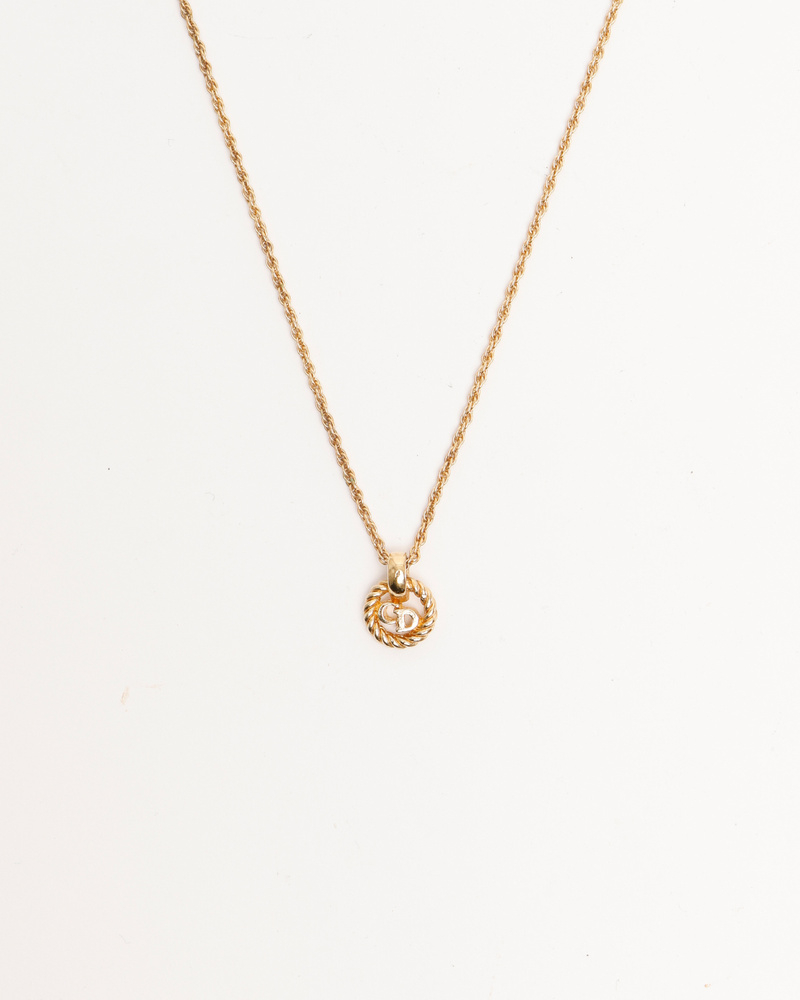 Christian Dior CD Twisted Logo Necklace