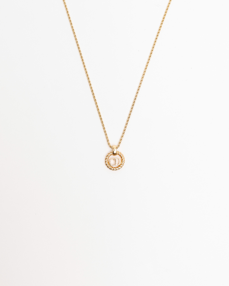 Christian Dior CD Twisted Logo Necklace