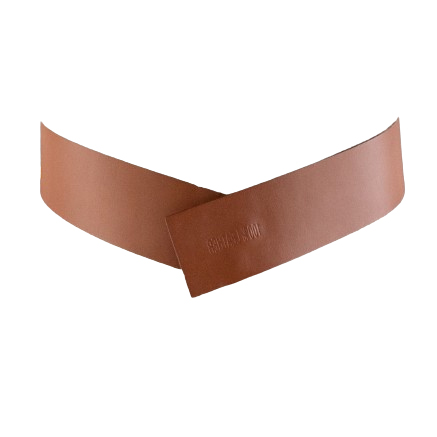 Emporio Armani Breiter Ledergürtel in warmem Braun