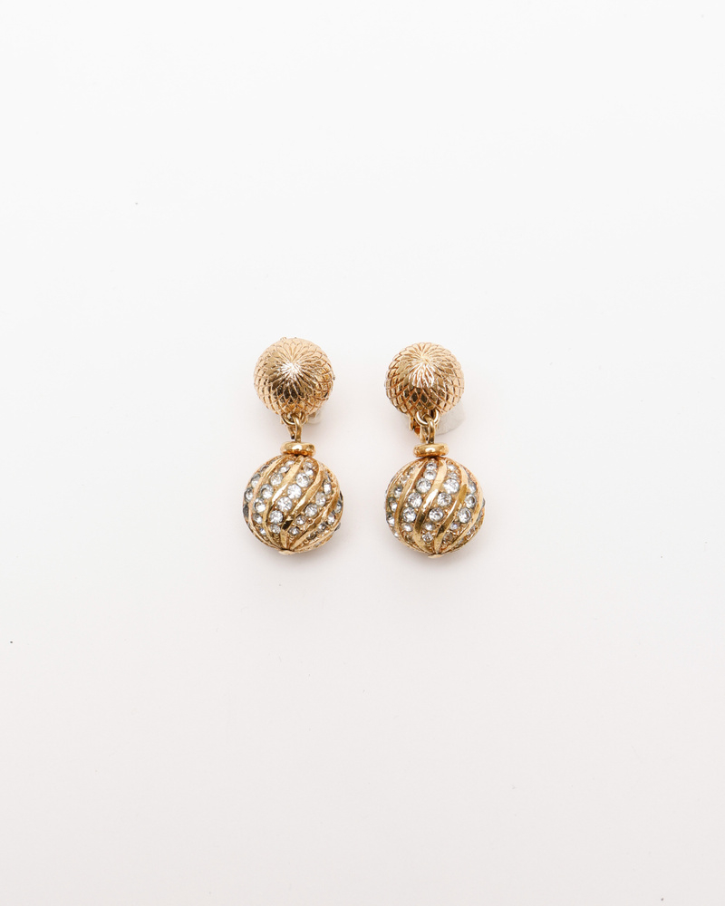 Christian Dior Rhinestone Dangling Earrings