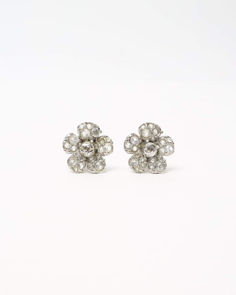 Chanel Coco Mark Rhinestone Clip-on Earrings