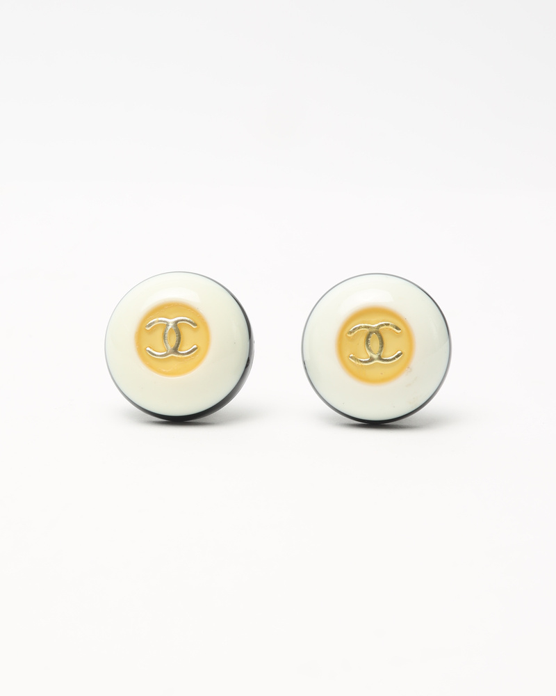 Chanel Coco Mark Resin Clip-on Earrings