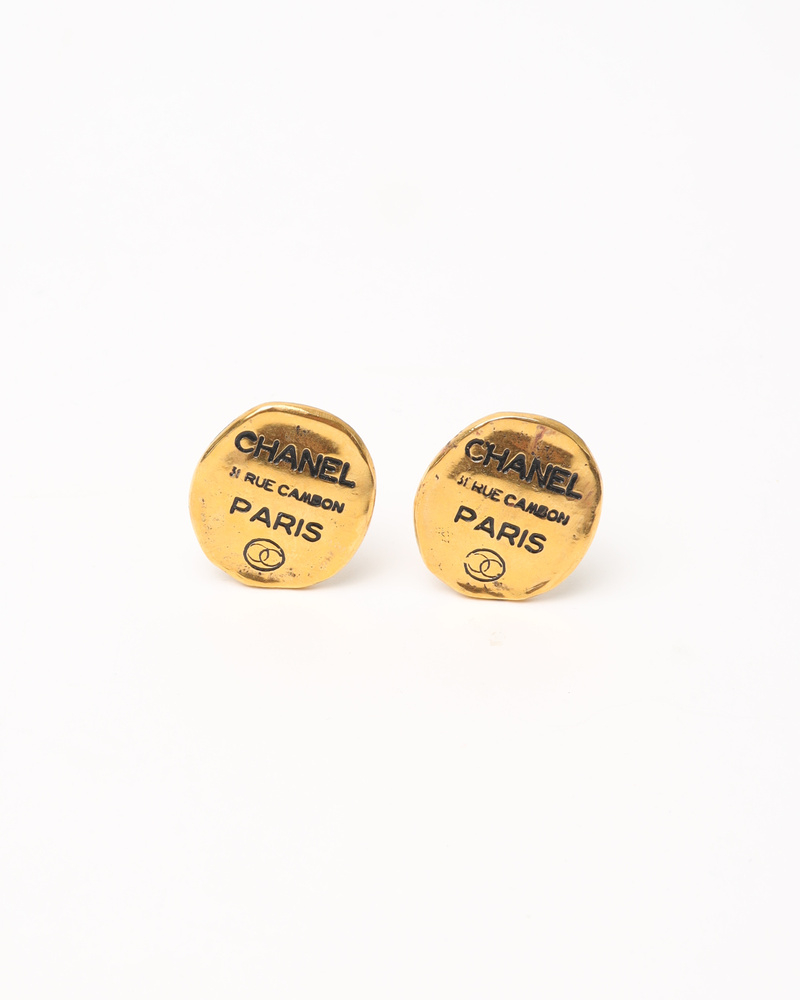Chanel logo Cambon Clip-on Earrings