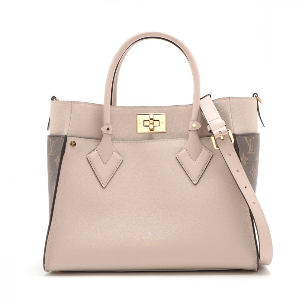 Louis Vuitton On My Side MM Monogram Sides Leather 2-Ways Tote Bag Monogram