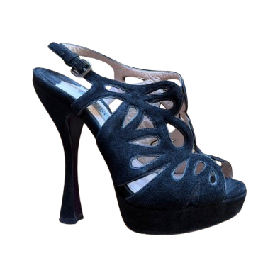 Prada Talons découpés en daim rares !