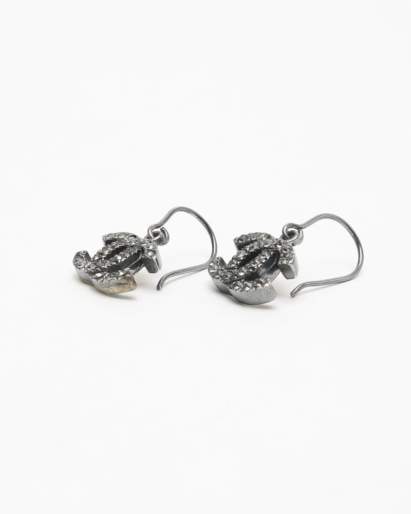 Chanel Coco Mark Rhinestone Hook Earrings