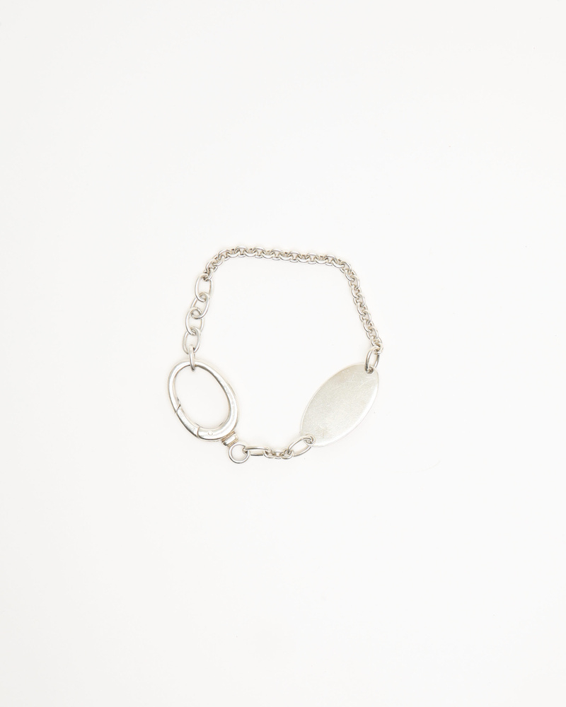 Fendi Logo Plate Silver Bracelet