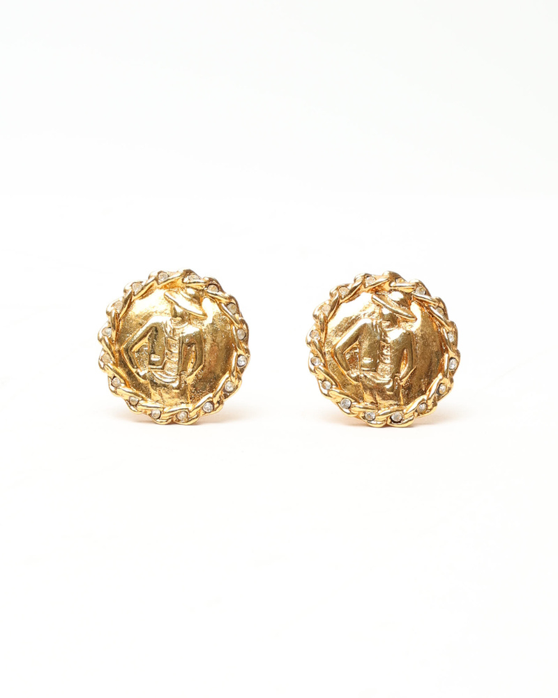 Chanel Mademoiselle Rhinestone Clip-on Earrings