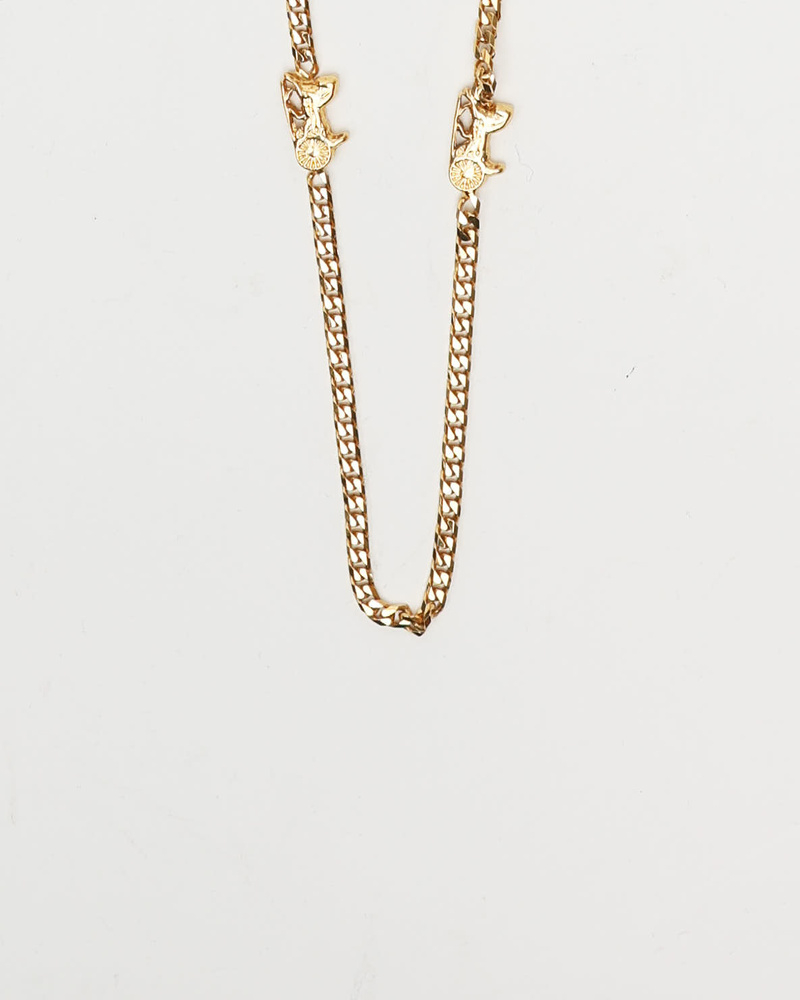Celine Céline Horse Carriage Gold-tone Necklace