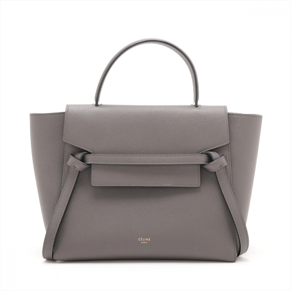 Celine Belt Bag Micro Grained Calfskin Leather 3-Ways Tote Bag Grey
