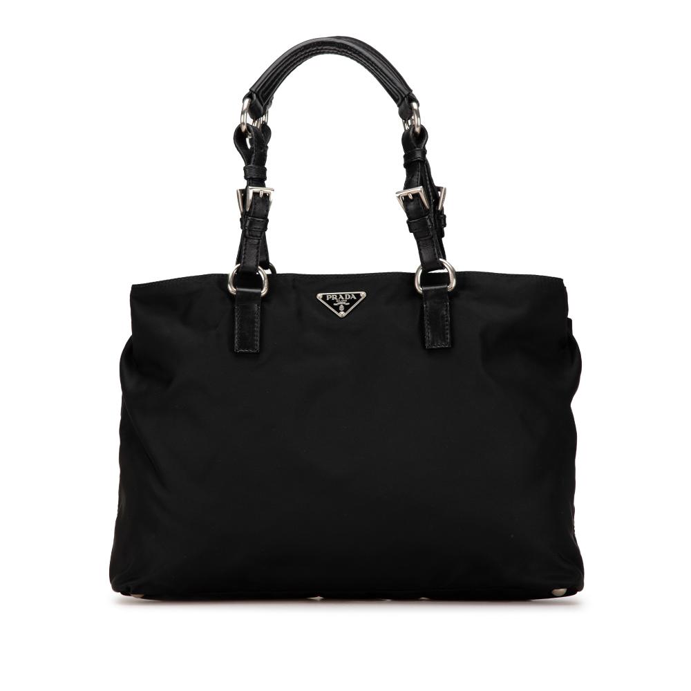 Prada B Prada Black Nylon Fabric Tessuto Tote Italy