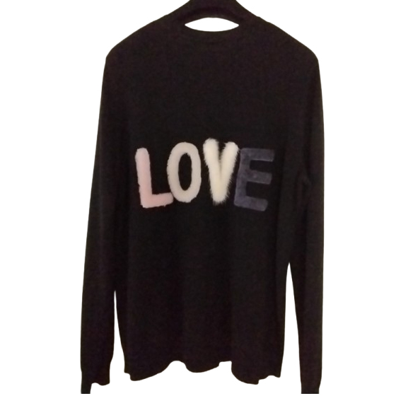 Max & Moi Pull avec l'application en fourrure sur le dos.