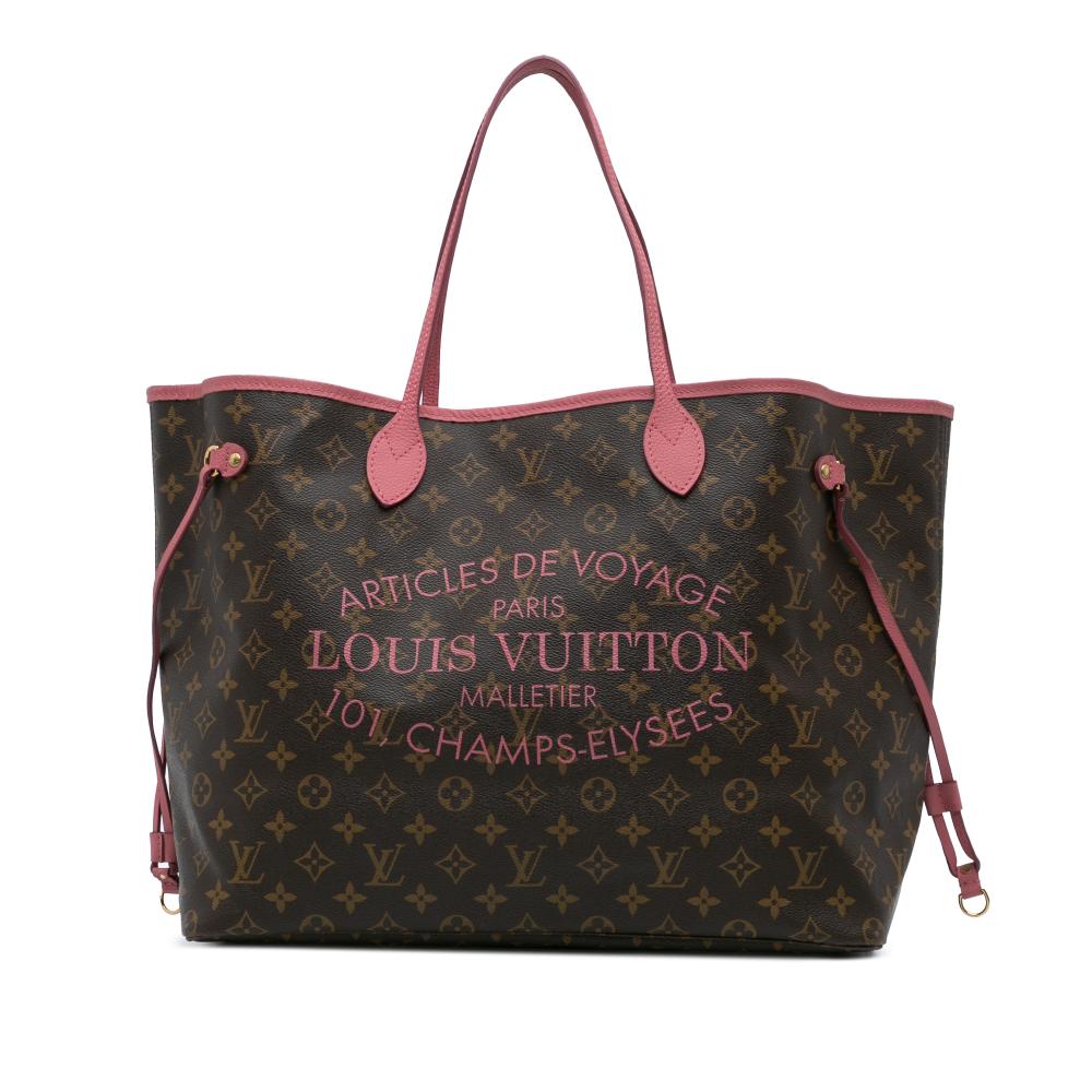 Louis Vuitton AB Louis Vuitton Brown with Pink Monogram Canvas Canvas Monogram Ikat Neverfull GM France