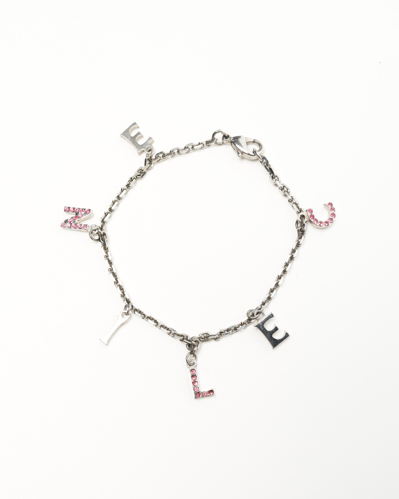 Celine Céline Logo Rhinestone Bracelet