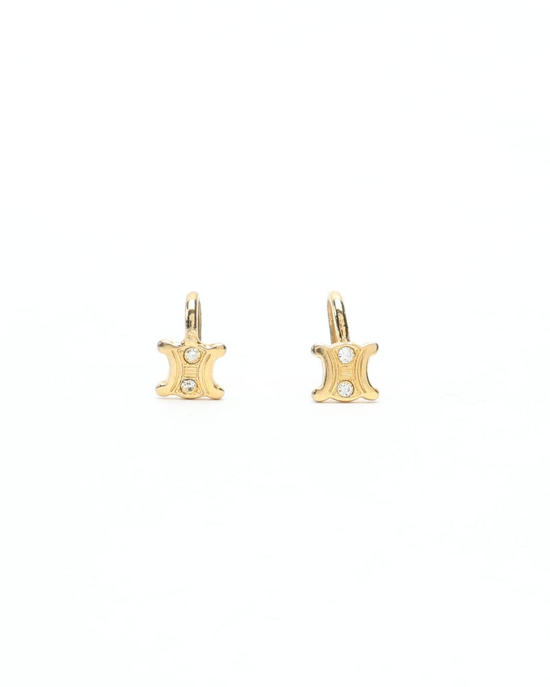 Celine Céline Triomphe Rhinestone Clip-on Earring