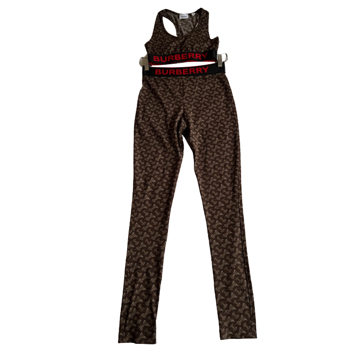 Burberry monogram print stretch leggings