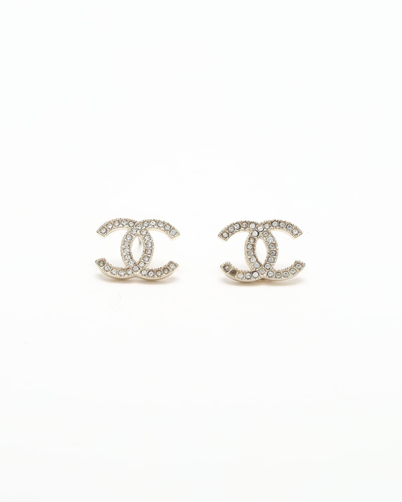 Chanel Coco Mark Rhinestone Earrings