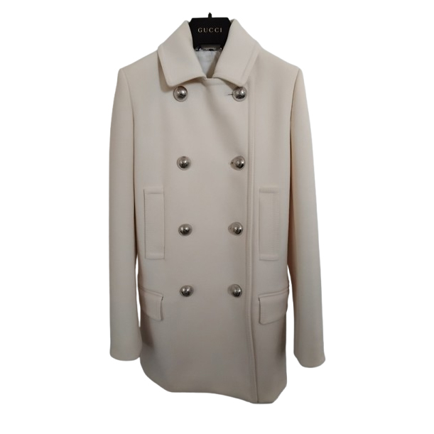 Gucci Manteau mi-saison en laine avec boutons argentés