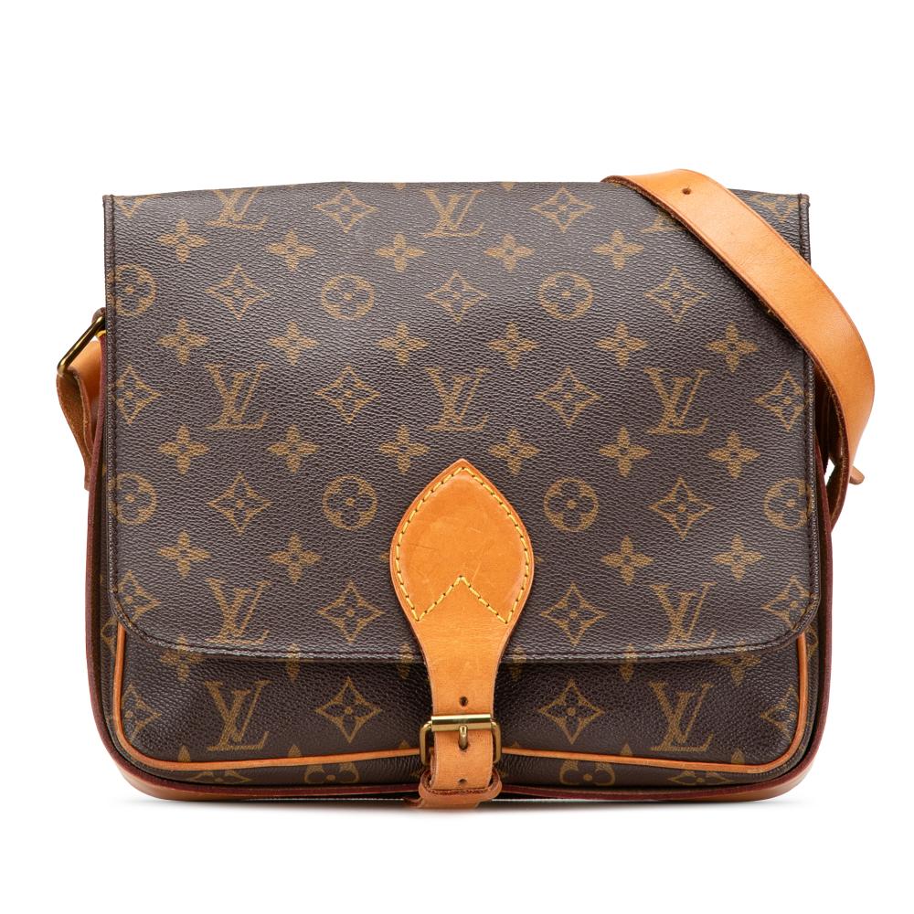 Louis Vuitton B Louis Vuitton Brown Monogram Canvas Canvas Monogram Cartouchiere GM France