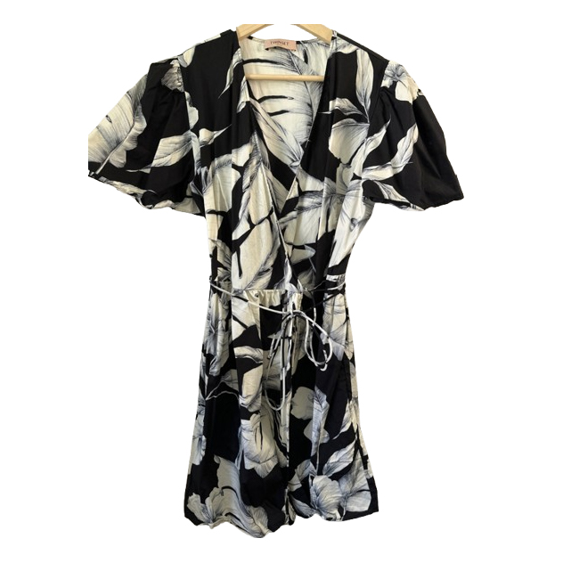 Twinset Fleurs noir et blanc