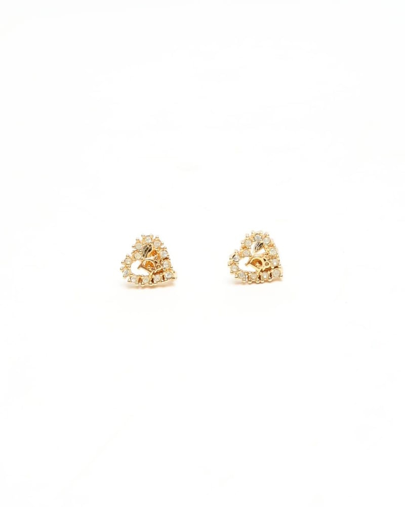 Christian Dior Rhinestone Logo Clip-On Earrings