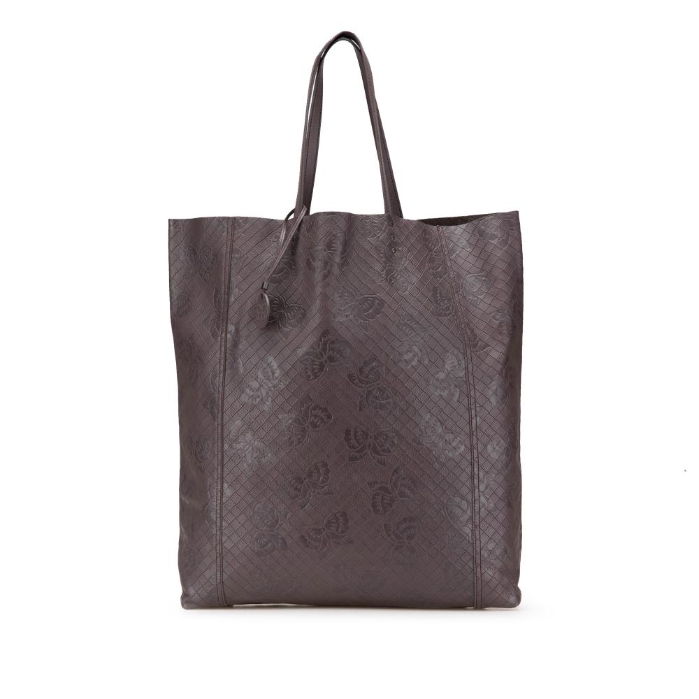 Bottega Veneta B Bottega Veneta Brown Dark Brown Calf Leather Intrecciomirage Butterfly Tote Italy