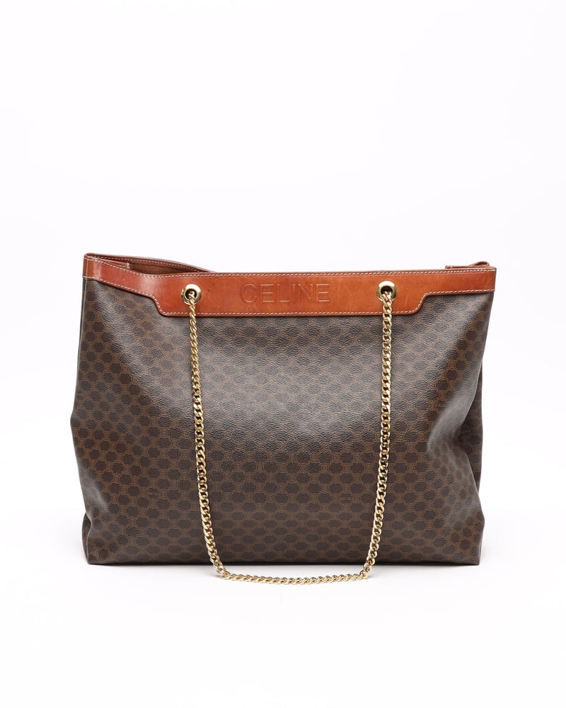 Celine Céline Macadam Chain Tote Bag