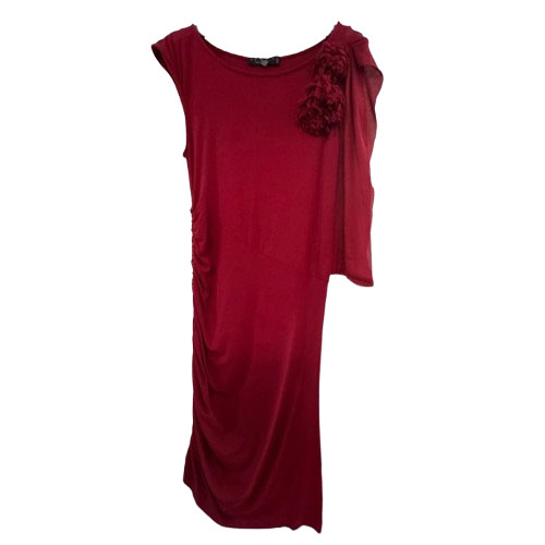 Twinset Robe élastique en maille brodée de fleurs avec empiècements en organza de soie