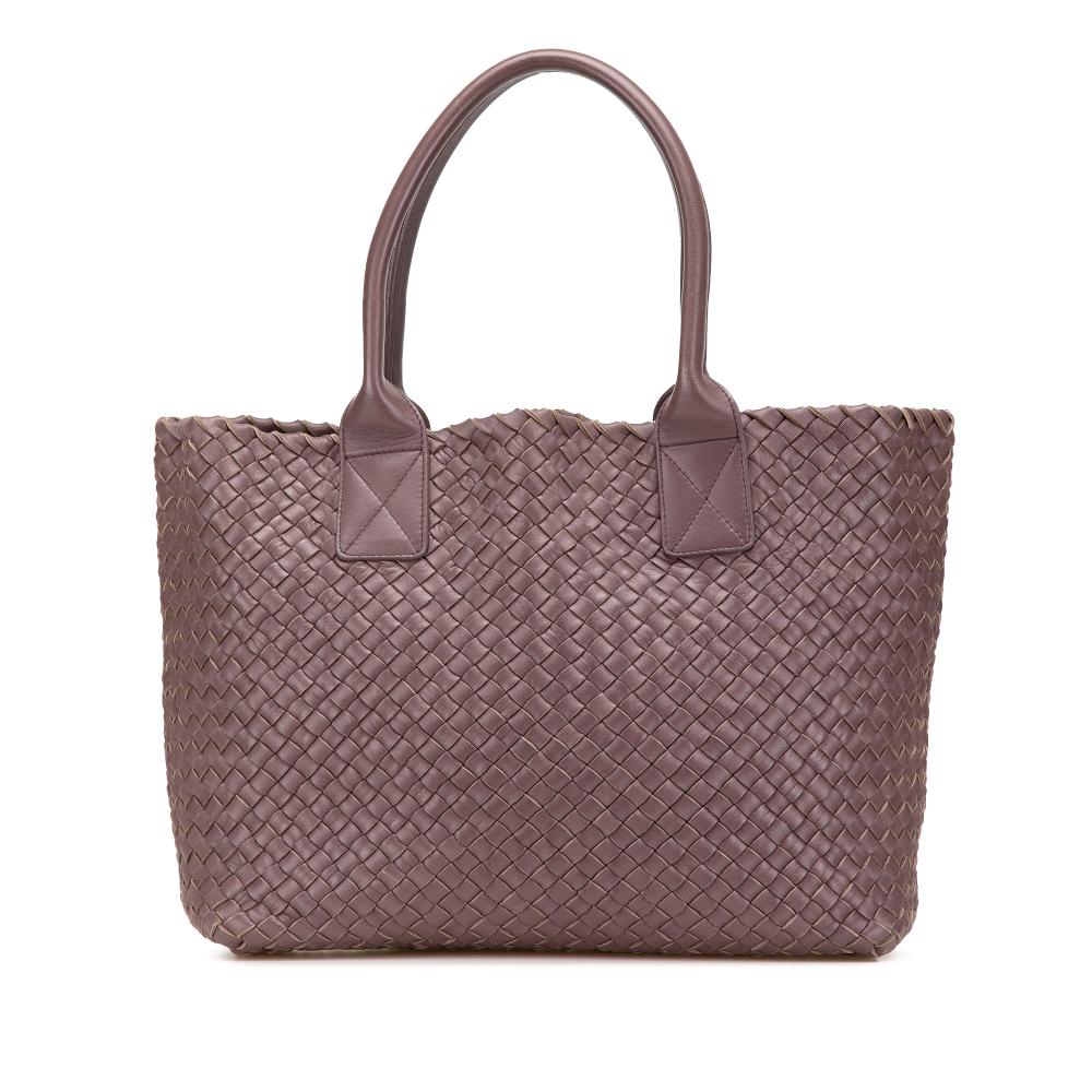 Bottega Veneta B Bottega Veneta Pink Lily Lambskin Leather Leather Lambskin Intreccio Cabat Tote Italy