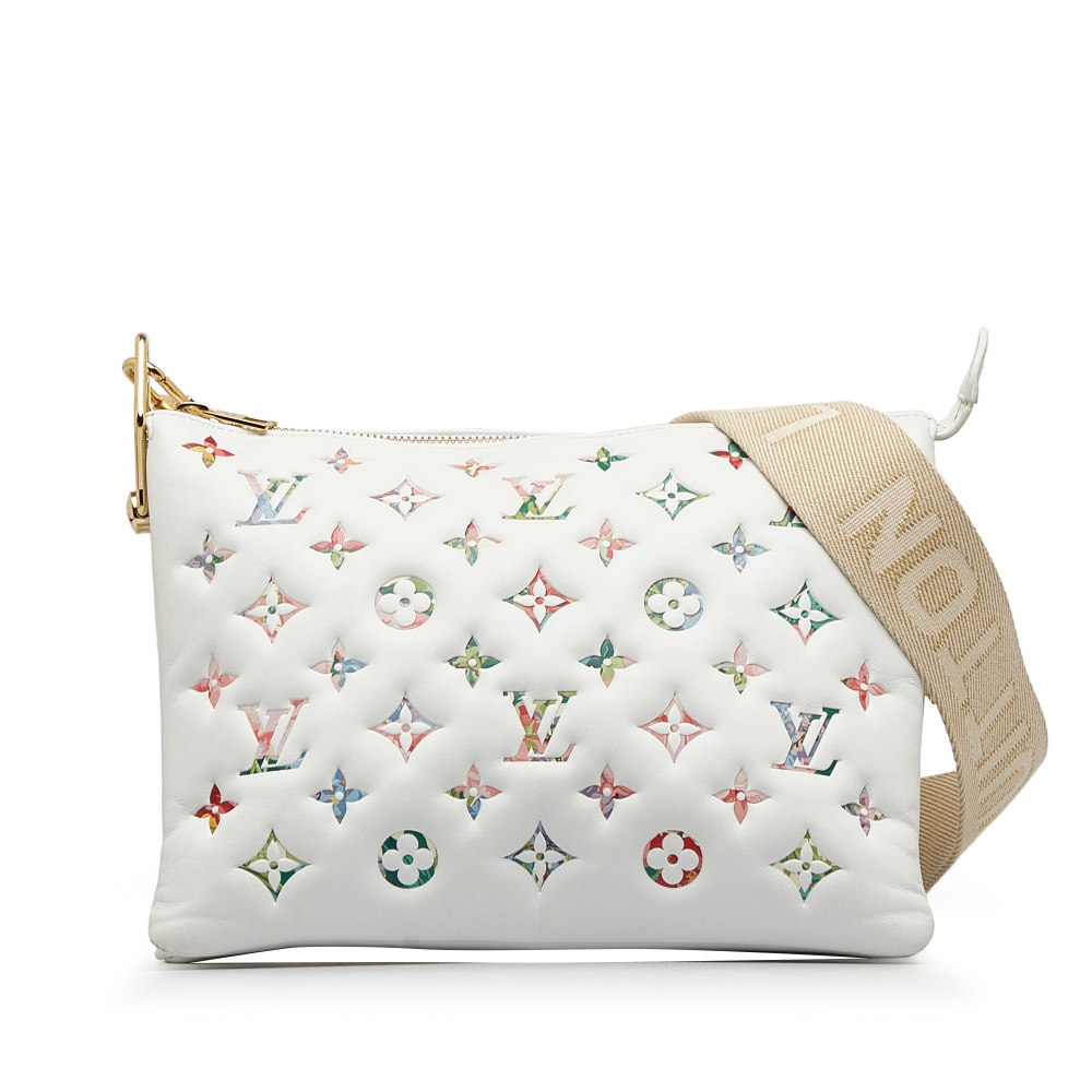 Louis Vuitton Coussin PM Monogram Garden Leather  Crossbody White