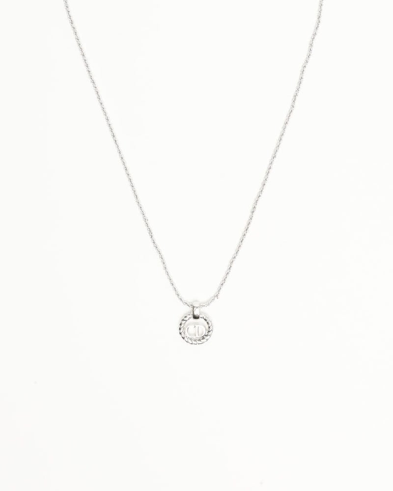 Christian Dior Twist Ring Logo Necklace