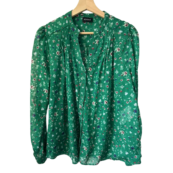 Kookai Top fleuri vert