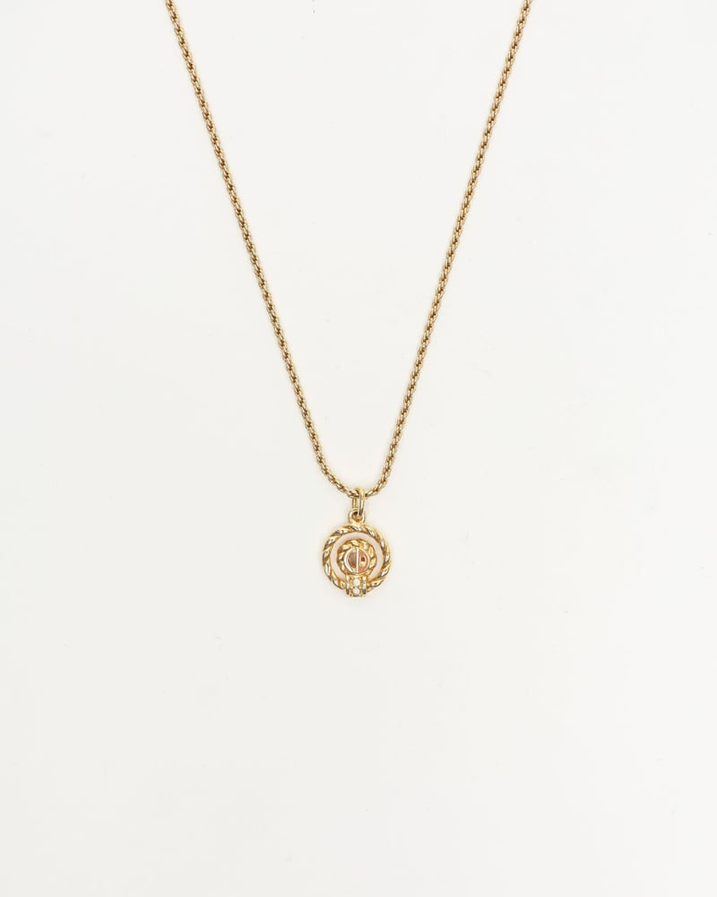 Christian Dior Twist Ring Logo Necklace