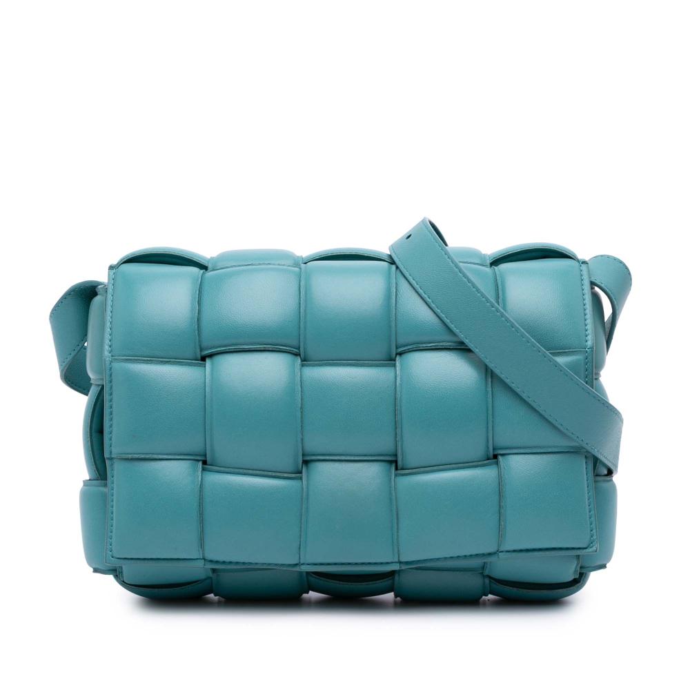 Bottega Veneta Blue Nappa Intrecciato Padded Cassette Crossbody Italy