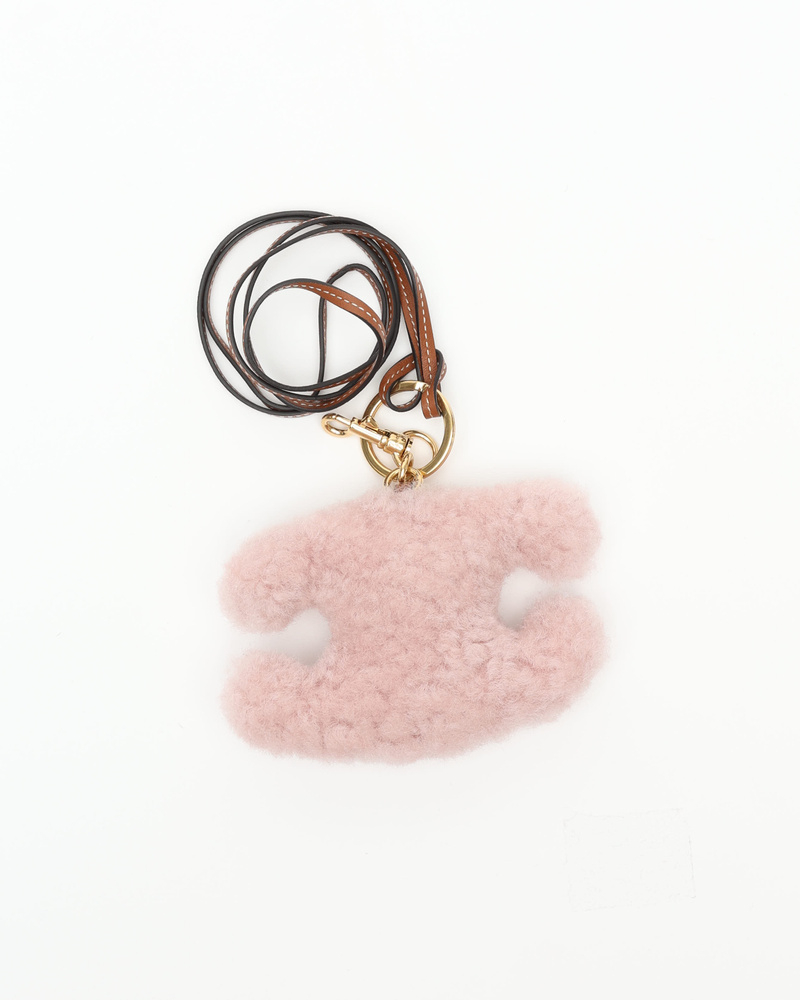 Celine Céline Triomphe Shearling Pom-Poms Charm