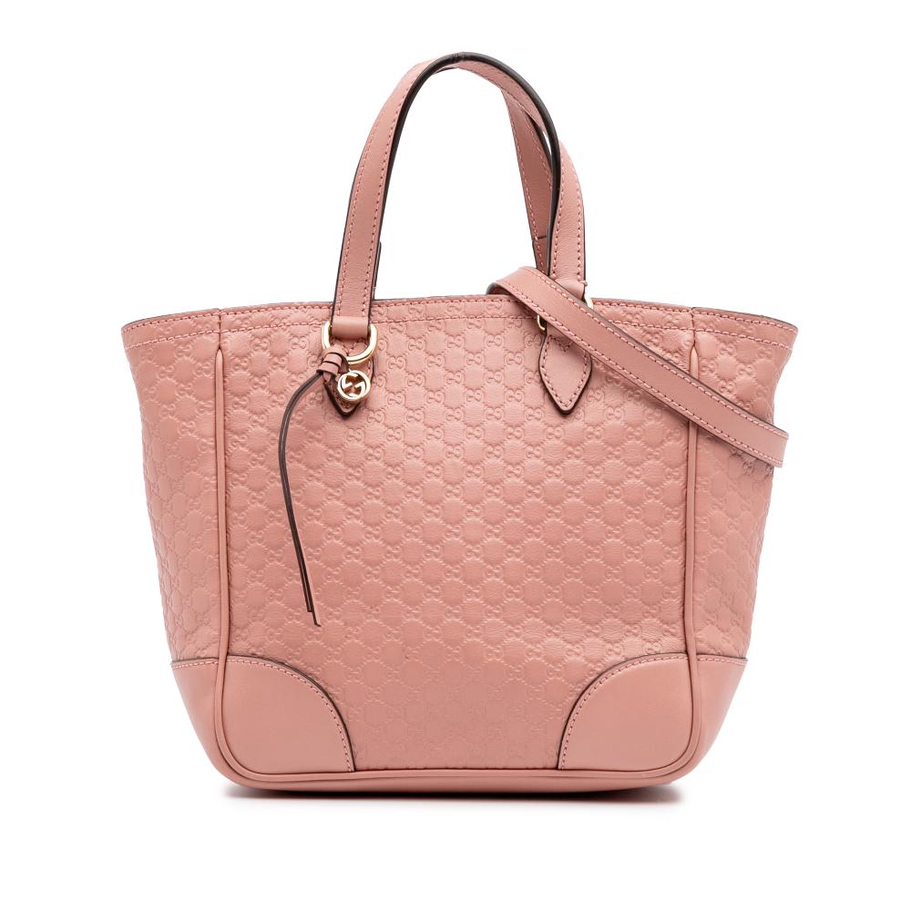 Gucci B Gucci Pink Calf Leather Small Microguccissima Bree Satchel Italy