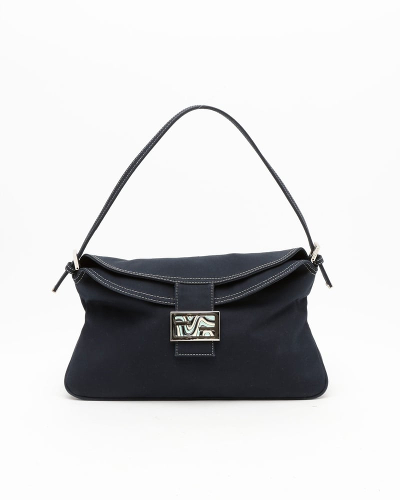 Fendi Large Denim Baguette Bag