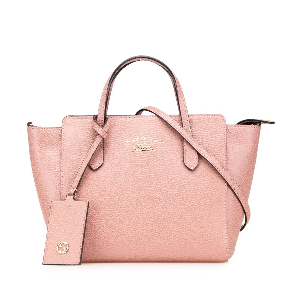Gucci B Gucci Pink Calf Leather Mini Swing Satchel Italy