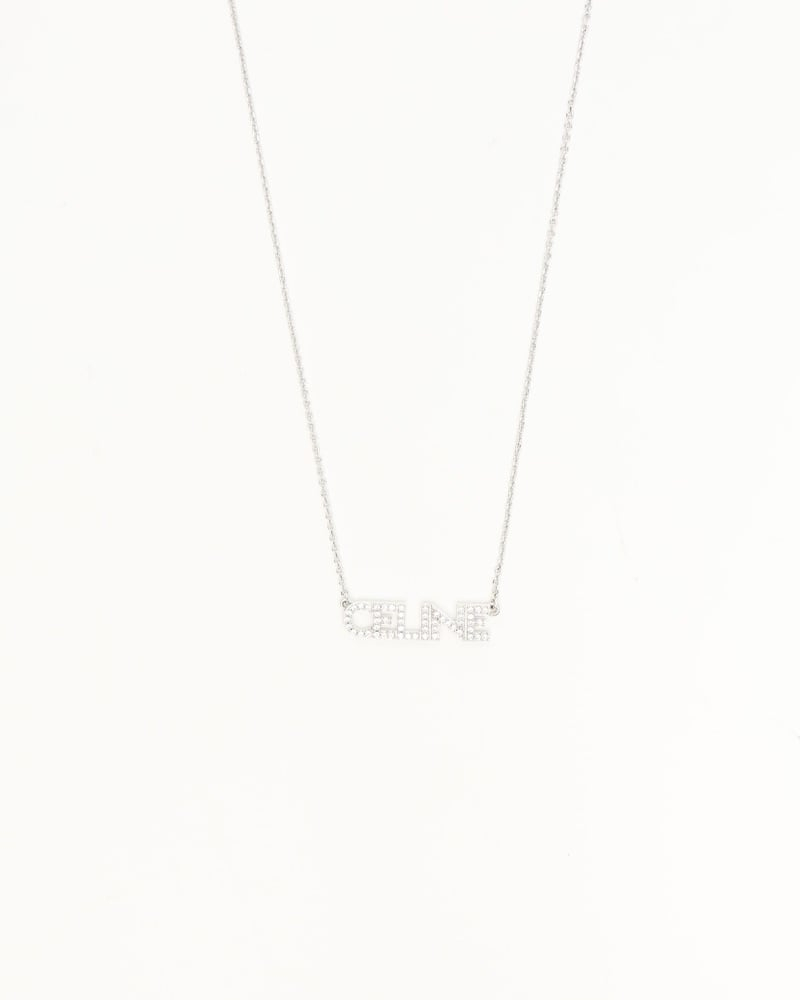 Celine Céline Logo Rhinestone Necklace