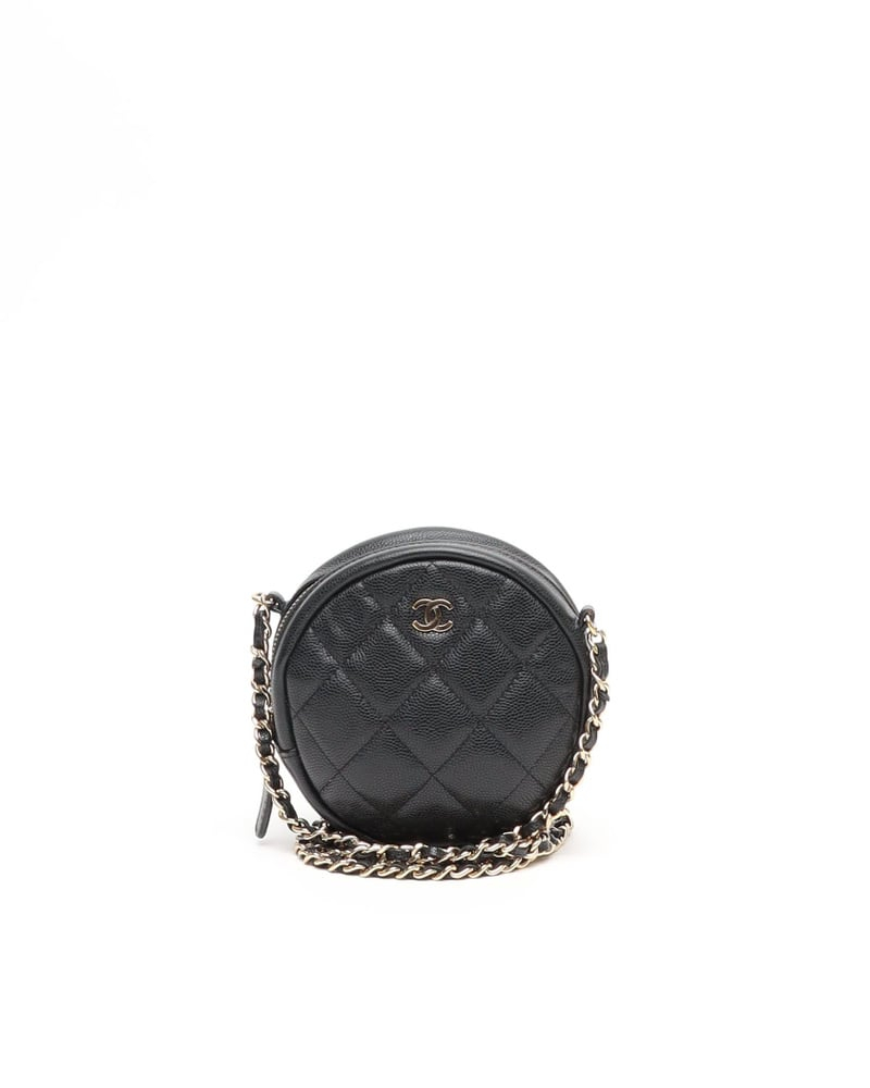 Chanel CC Caviar Round Chain Bag