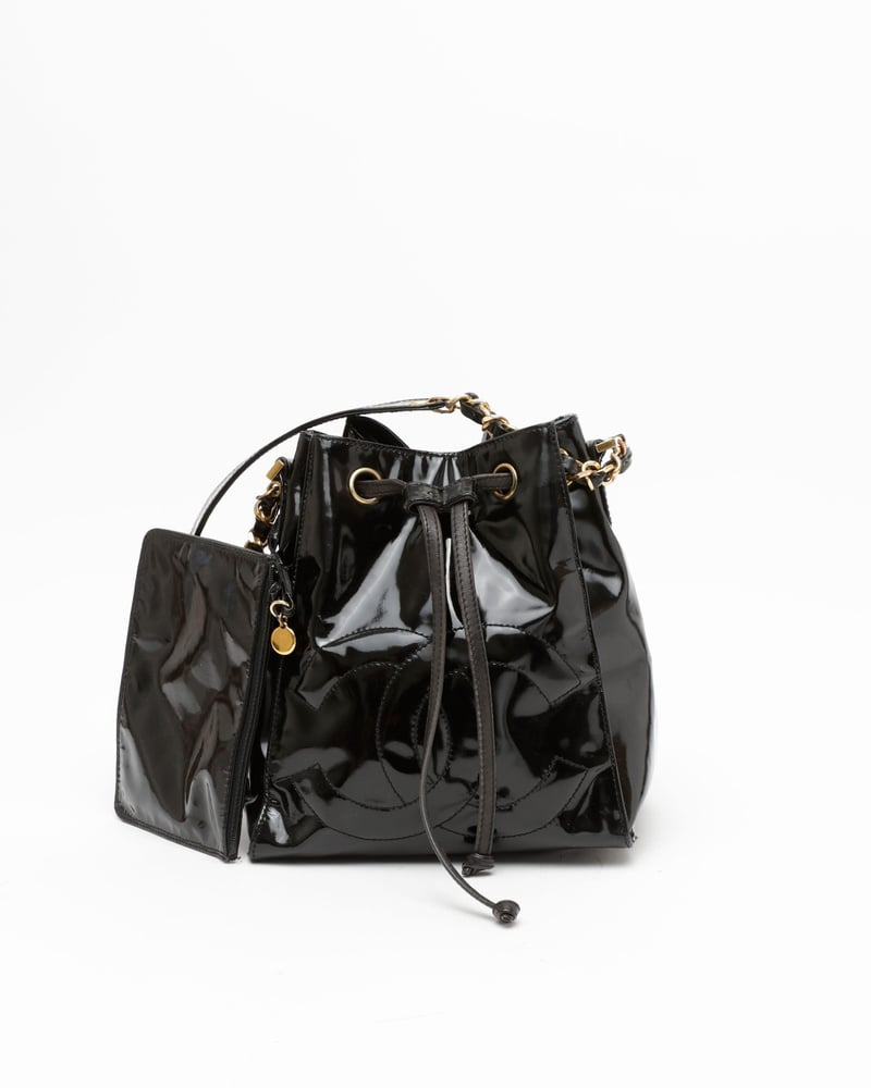 Chanel CC Patent Bucket Bag