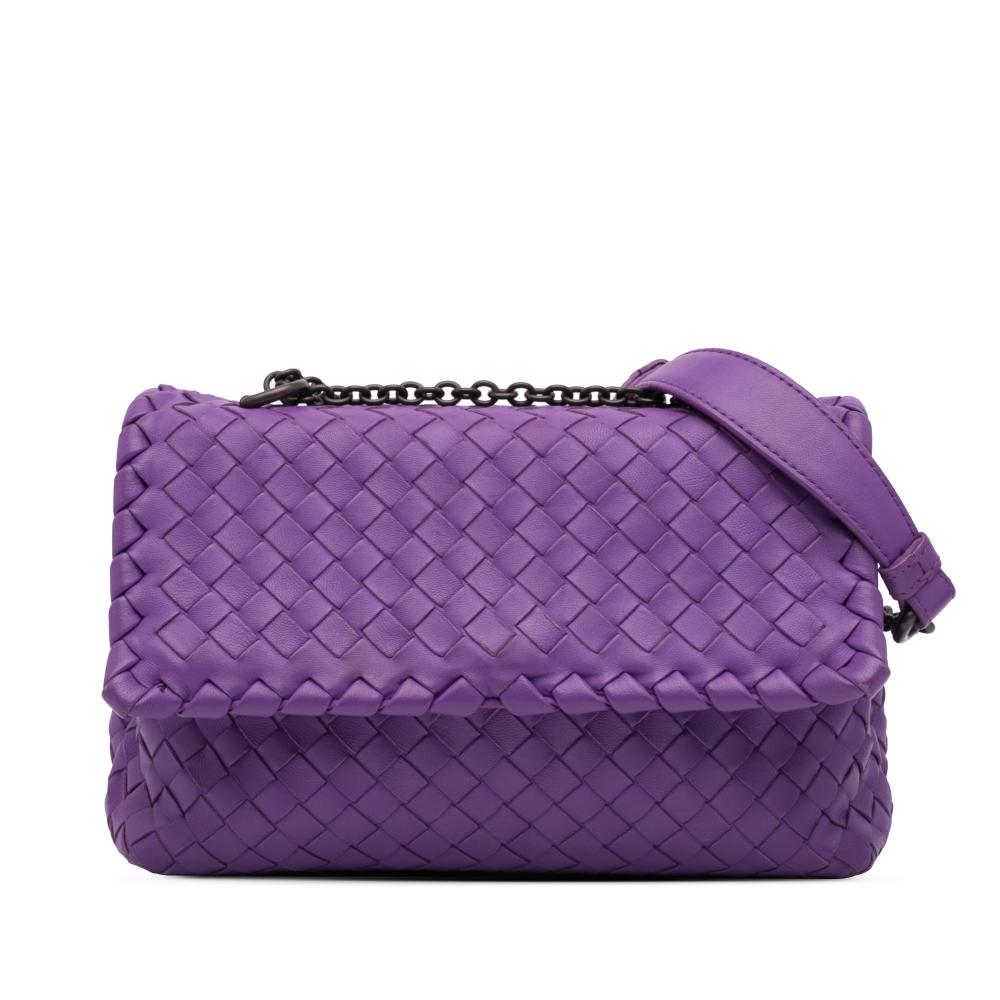 Bottega Veneta Purple Baby Nappa Intrecciato Olimpia Crossbody Italy