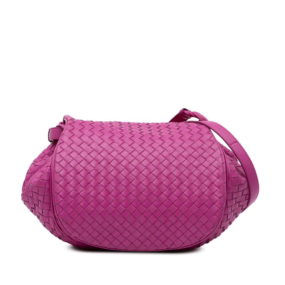 Bottega Veneta B Bottega Veneta Pink Hot Pink Nappa Leather Leather Nappa Intrecciato Flap Crossbody Italy