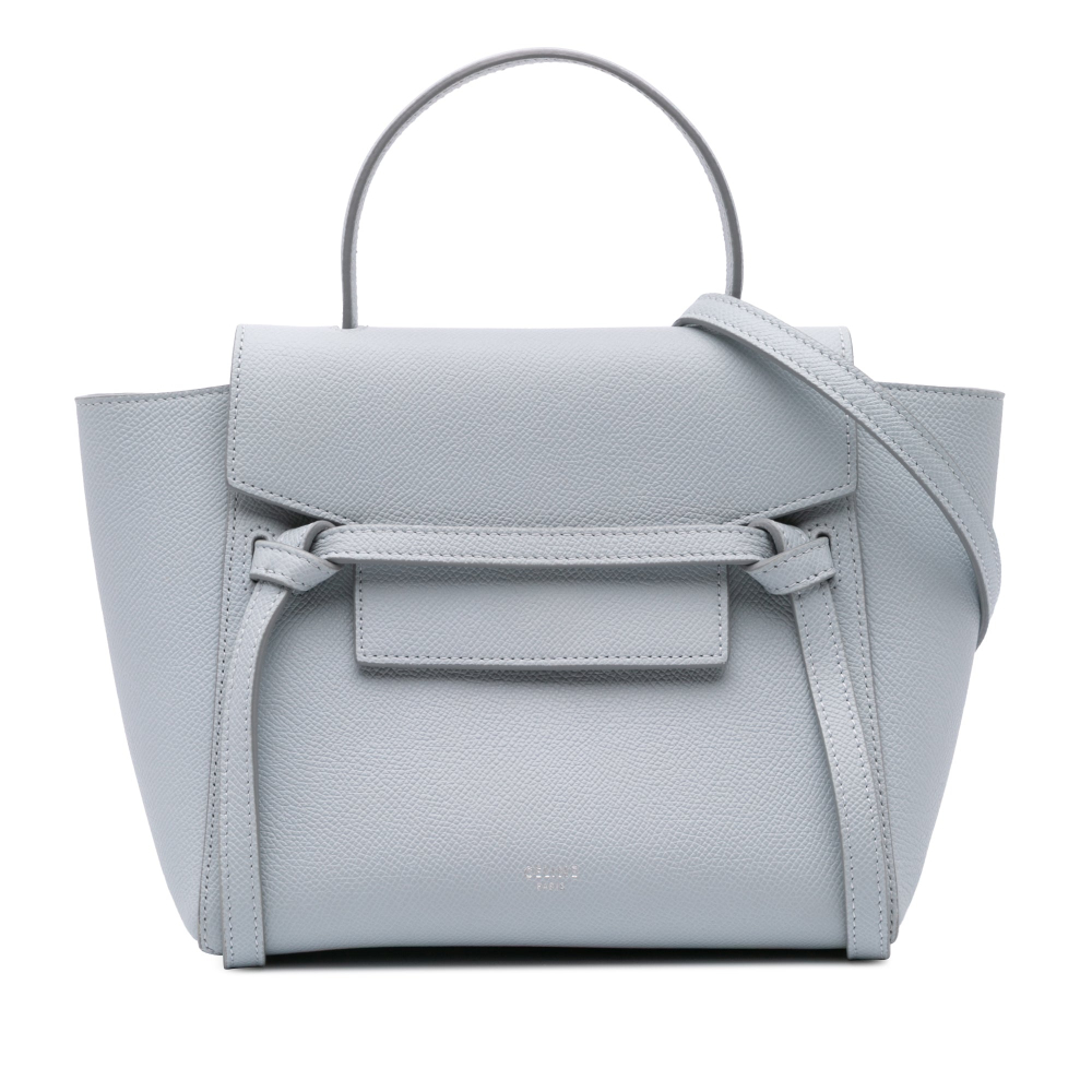 Celine Belt Bag Nano Grained Calfskin Leather 3-Ways Tote Bag Grey