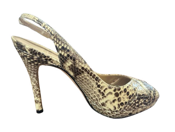 Stuart Weitzman Peep-toes sling en gaufrage de serpent