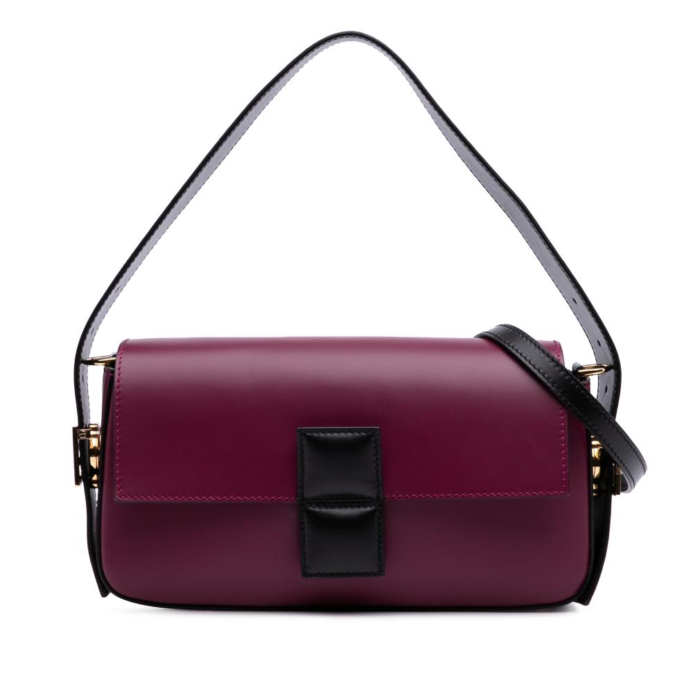 Fendi B Fendi Red Burgundy Nappa Leather Leather Stefano Pilati Nappa Twist Baguette Satchel Italy